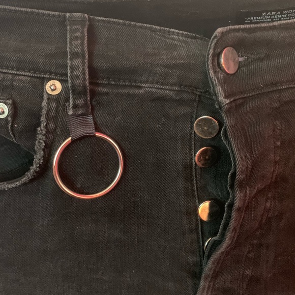 Zara black cropped jeans with zipper details - Picture 5 of 8